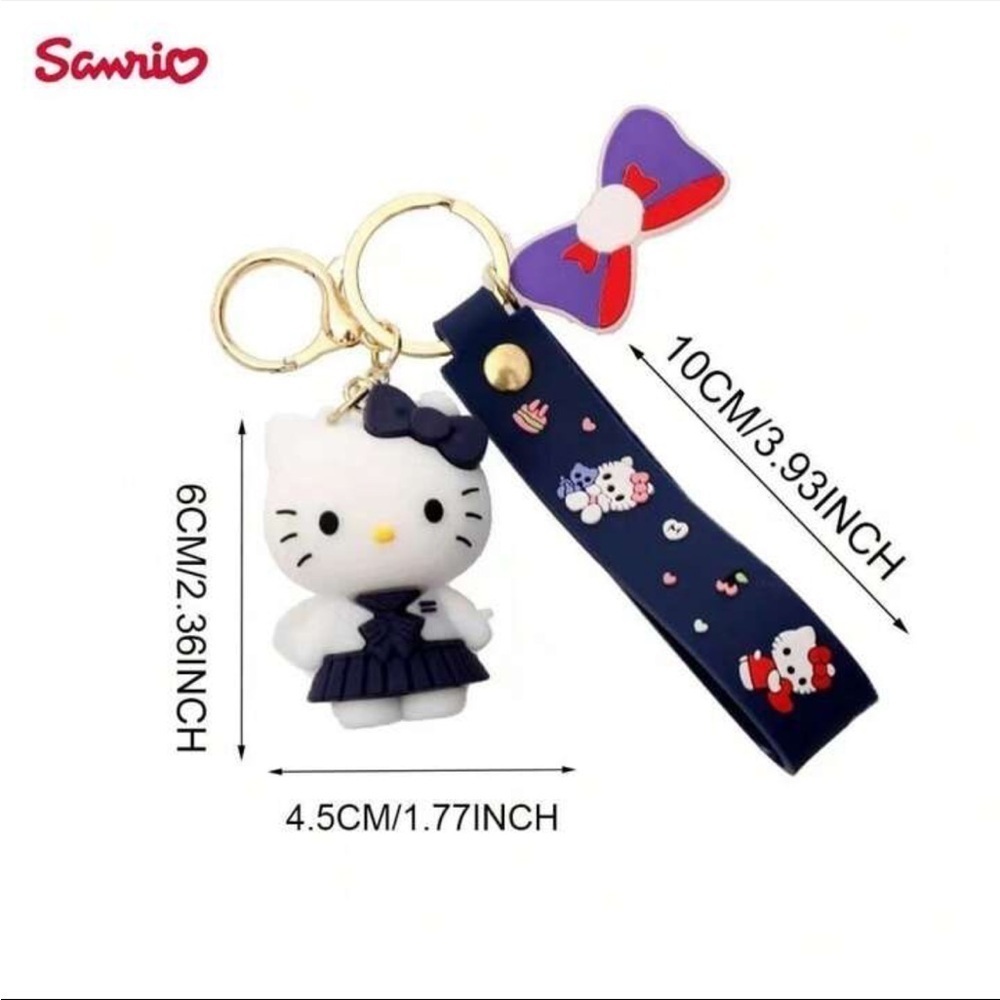 Sanrio Hello Kitty Blue Dress Keychain Bag Charm - Picture 2 of 5